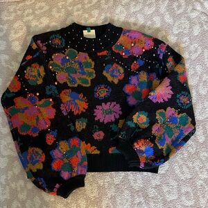 FARM Rio Lily’s Garden Beaded Sweater Size Small
